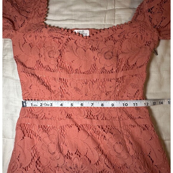 SAYLOR Louisa‎ Midi Coral Lace Romantic Feminine Dress SIZE XS RETAIL $253 - Picture 9 of 10